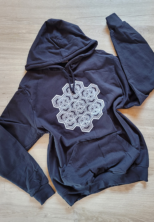 Geometric Hex Hoodie | Black