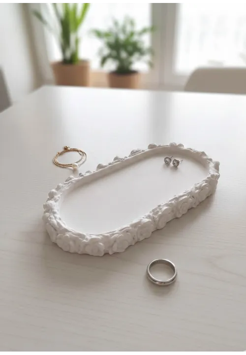 Handmade Floral Relief Trink