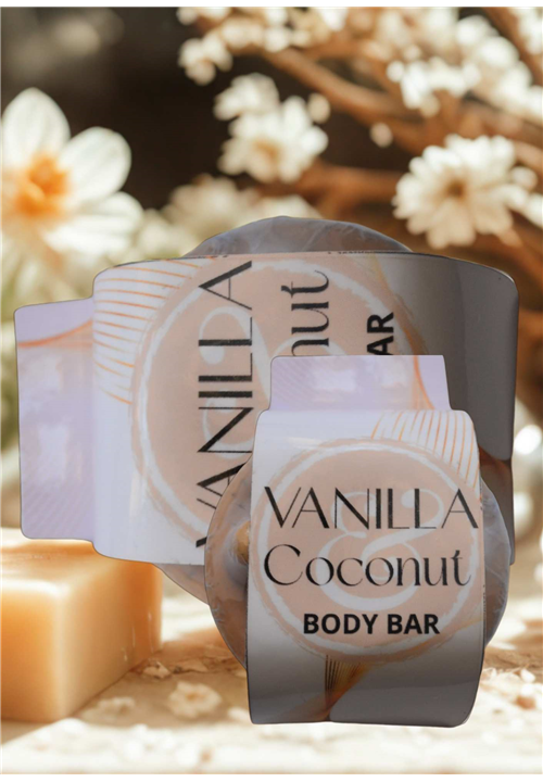 Vanilla Coconut Body Bar – Natural Exfoliating Soap with Massage Nodes