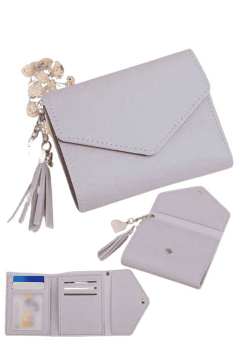Light Grey Bi-fold Wallet - For women