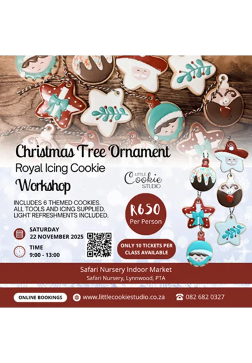 Christmas Tree Ornaments Cookie Workshop 22 November 2025