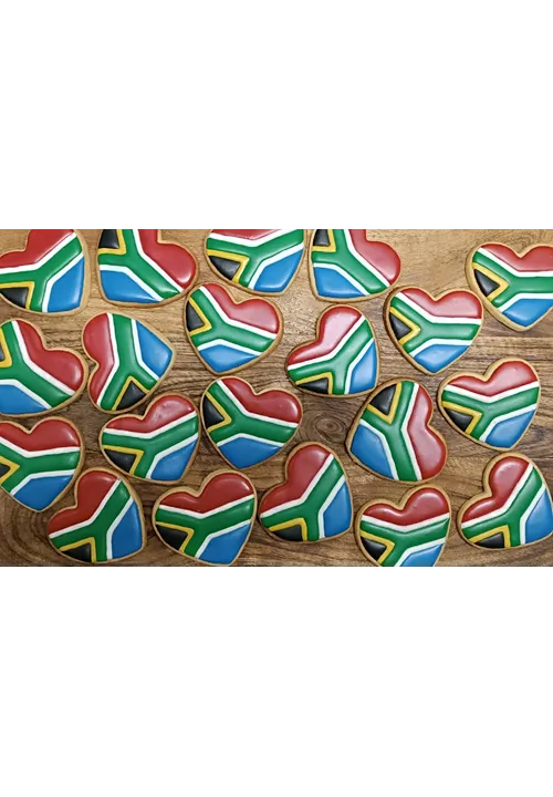 South Africa flag heart Cookies - Set of 6