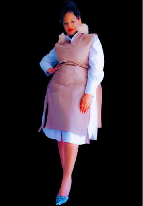 Pinafore Apron - Midi length   (Beige)
