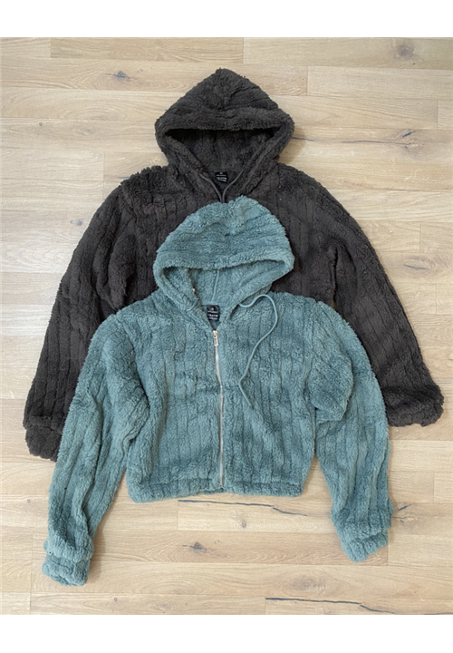 Faux Fur Cropped Hoodies