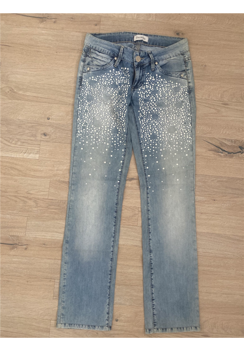 She Wants Rhinestone Embellished Denim Jeans
