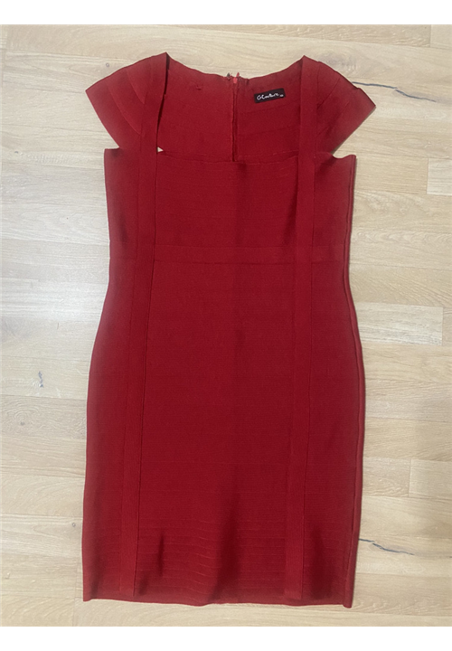 Red cap-sleeve dress