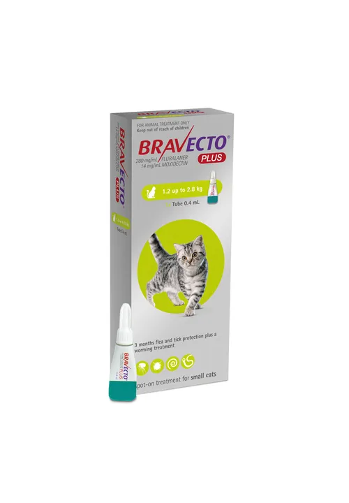 Bravecto Plus Cat Spot On 1.2-2.8kg