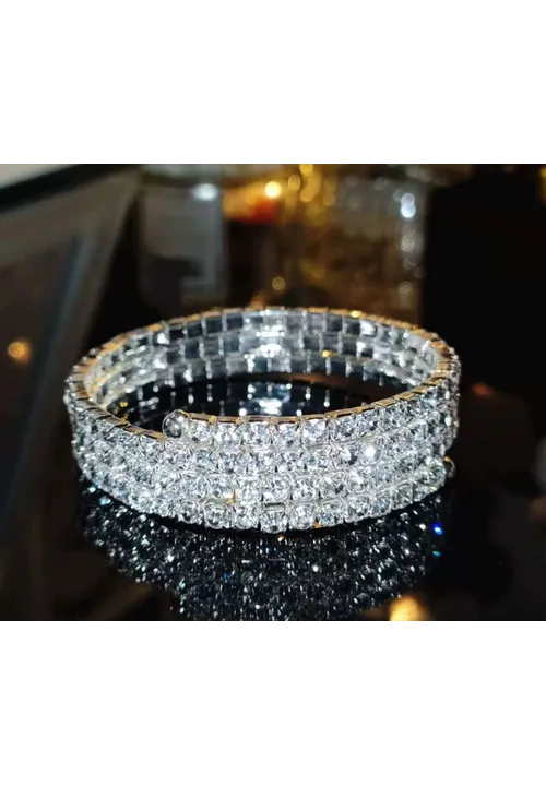 Diamante White Wrap-around Bracelet 