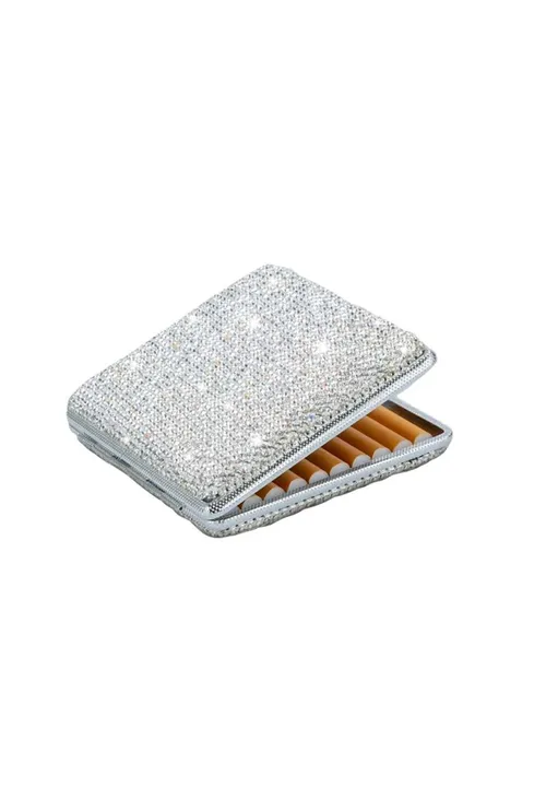 White Glam Diamanté Case - Square 