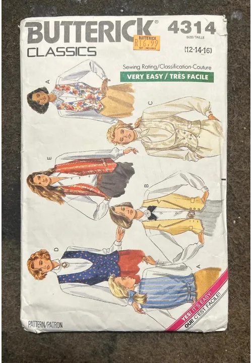 PATTERN BUTTERICK 4314