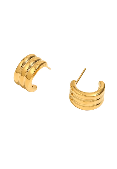 Strata Hoop stainless steel Earrings