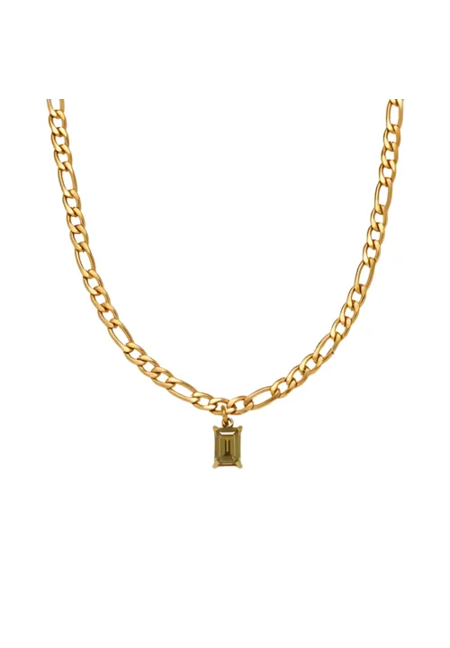 Emerald Edge Stainless Steel Necklace