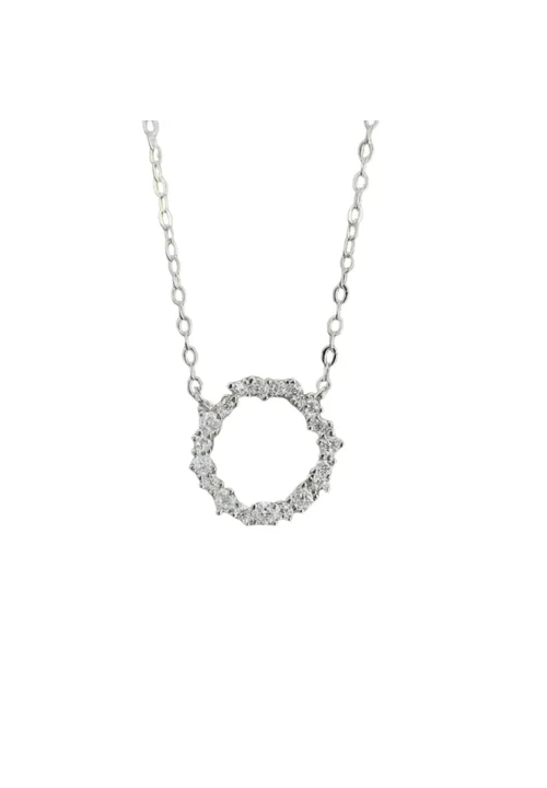 Sterling Silver Halo Necklace