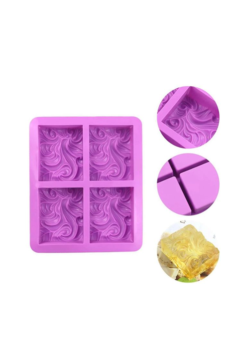 4 CAVITY RECTANGLE WAVE DESIGN SOAP MOULD ROMAQO