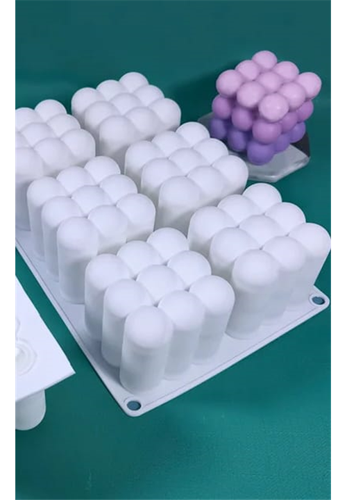 6 Cavity Bubble Cube Candle Mould 2