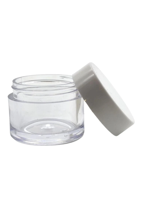 10ml Clear Lip Balm Jar with White Screw-On Lid