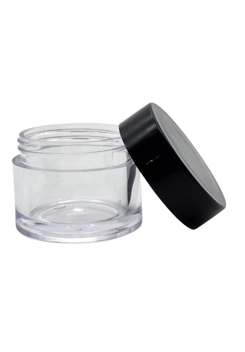 10ml Clear Lip Balm Jar with Black Screw-On Lid