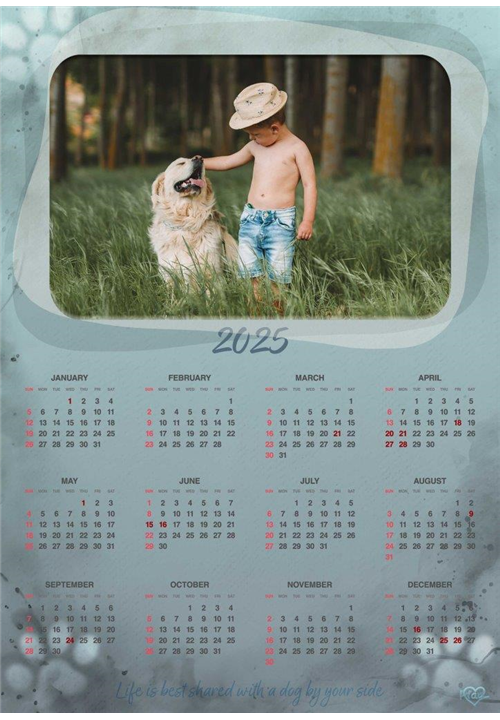 Calendar 2025 - By My Side, Blue