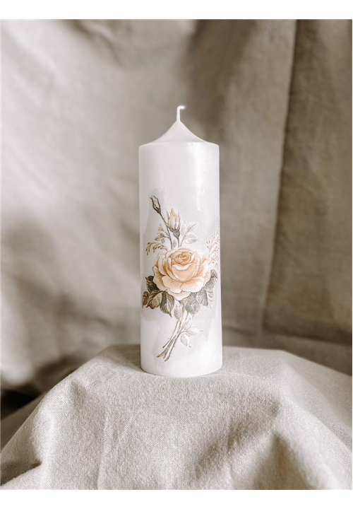 Candle Rose Decoupage