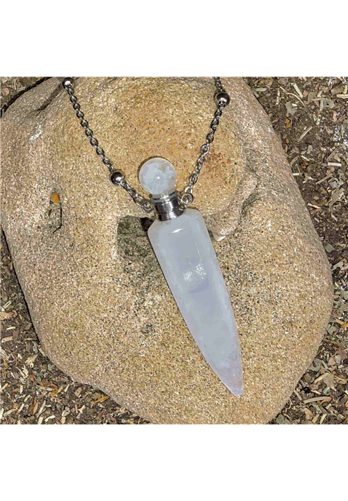 CLEAR QUARTZ CRYSTAL BOTTLE NECKLACE