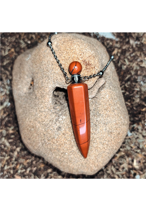 RED JASPER CRYSTAL BOTTLE NECKLACE