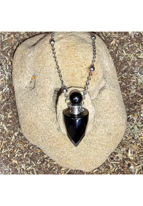 OBSIDIAN CRYSTAL BOTTLE NECKLACE