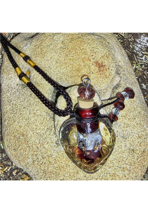 PURPLE GLASS POTION BOTTLE NECKLACE