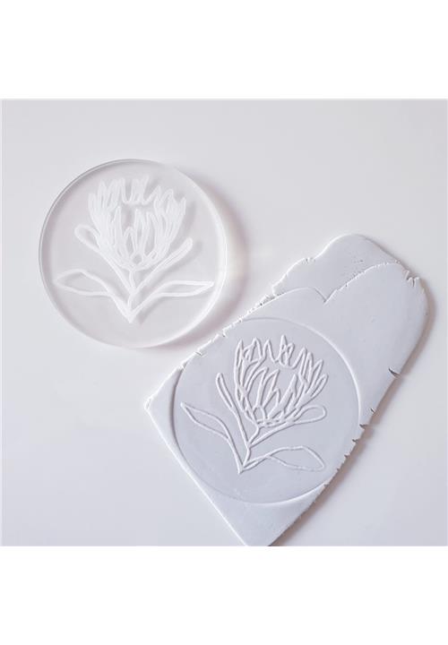 EMBOSSING STAMP - PROTEA FLOWER - POLYMER CLAY STAMP
