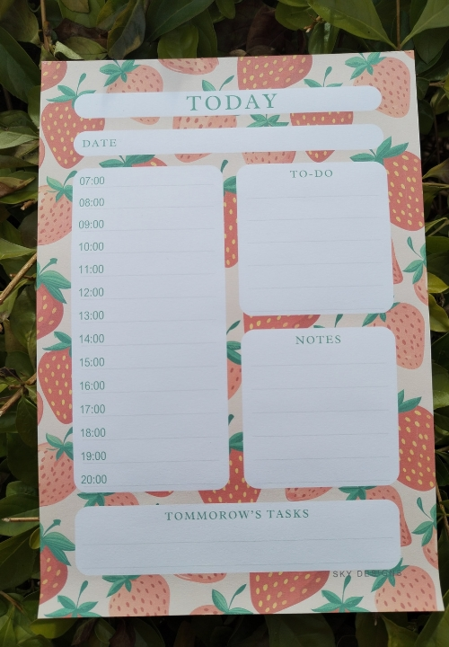 Strawberries | Daily Planner Notepad | A5