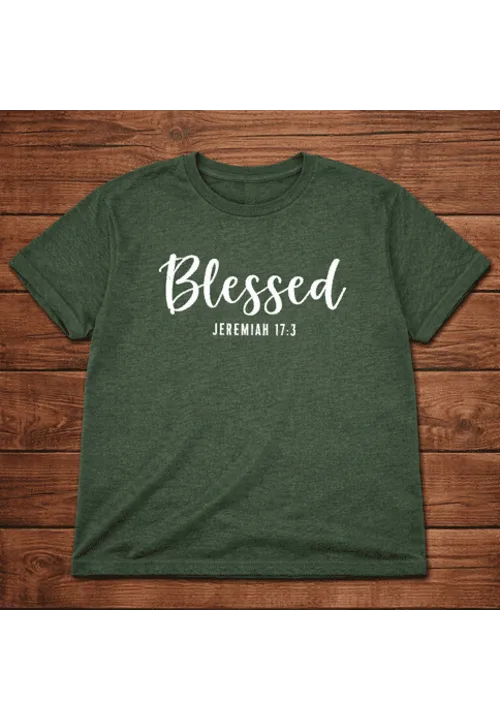 Blessed Green Melange Tshirt
