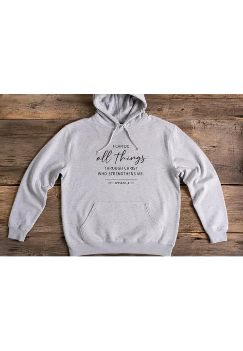 I can do all things grey Hoodie